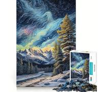 Puzzle de 1000 pièces Paysage d'hiver de Van Gogh »,Jeu de réflexion Haute précision,découpe Amusante pour Passer Le Temps (50x75cm)