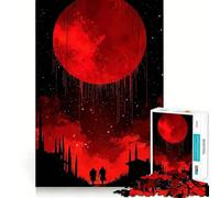 Puzzle de 1000 pièces Paysage Fantastique de la Lune de Sang,Jeu d'assemblage précis,Jouet créatif et Amusant,Jeu de Paix,Cadeau de Noël apaisant (38x26cm)