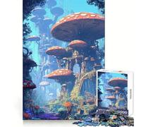 Puzzle de 1000 pièces Paysage Fantastique du Royaume Champignon pour Adultes, Jeu de réflexion, Cadeau, Moment de Partage, découpe soignée, Surprise d'anniversaire (38x52cm)