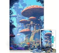 Puzzle de 1000 pièces Paysage Fantastique du Royaume Champignon pour Adultes Un Jeu de logique Clair et Amusant, aux découpes parfaites, Un Cadeau élégant (50x75cm)