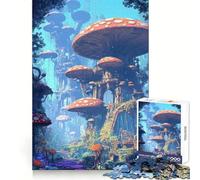 Puzzle de 1000 pièces Paysage Fantastique du Royaume Champignon pour Adultes Un Jeu de logique Clair et Amusant, aux découpes parfaites, Un Cadeau élégant (50x75cm)