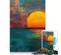Puzzle de 1000 pièces Paysage Marin au Coucher du Soleil pour Adolescents Jeu de logique Solide Découpe de précision pour Les vœux du Père Noël 50x75cm