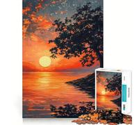 Puzzle de 1000 pièces Paysage Marin au Coucher du Soleil pour Adolescents Stimule la mémoire Amusant et Relaxant Bords précis Cadeau attentionné 50x75cm