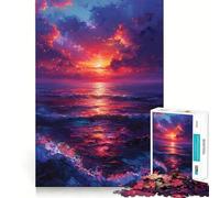 Puzzle de 1000 pièces Paysage Marin au Coucher du Soleil pour Adultes Jeu de réflexion apaisant et divertissant Découpe de qualité supérieure Cadeau d'anniversaire 50x75cm