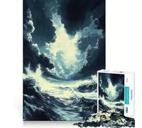 Puzzle de 1000 pièces Paysage Marin orageux pour Adolescents, Jouet Anti-Stress, découpe Nette, liste de souhaits du Père Noël 38x26cm