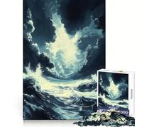 Puzzle de 1000 pièces Paysage Marin orageux pour Adolescents, Jouet Anti-Stress, découpe Nette, liste de souhaits du Père Noël 38x26cm