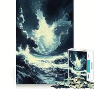 Puzzle de 1000 pièces Paysage Marin orageux pour Adolescents, Puzzle logique Solide, Jeu de précision, Cadeau de Noël Amusant et apaisant 50x75cm