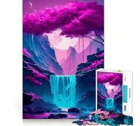 Puzzle de 1000 pièces Paysage néon au Clair de Lune pour Adolescents Un pour développer sa mémoire, se détendre et se divertir (50x75cm)