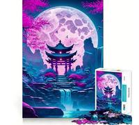 Puzzle de 1000 pièces Paysage néon Japonais pour Adultes, Jeu de logique et de Stimulation Cognitive, Anti-anxiété, découpe précise, Cadeau élégant (38x26cm)