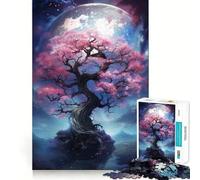 Puzzle de 1000 pièces Paysage onirique d'arbres Sakura pour Adolescents, idéal pour stimuler la mémoire et Passer Un Moment de sérénité (38x52cm), Cadeau d'anniversaire de qualité supérieure