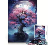 Puzzle de 1000 pièces Paysage onirique d'arbres Sakura pour Adultes et Adolescents À Construire Lentement, à apprécier Découpe précise Pièce de Collection Artistique (50x75cm)