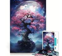 Puzzle de 1000 pièces Paysage onirique d'arbres Sakura pour Adultes et Adolescents À Construire Lentement, à apprécier Découpe précise Pièce de Collection Artistique (50x75cm)