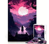 Puzzle de 1000 pièces Paysage Pixel Art des Lacs du Japon Jeu de réflexion Artistique pour se détendre et s'amuser Décoration Murale de Noël (50x75cm)