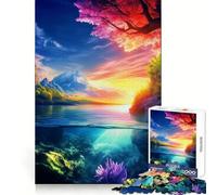 Puzzle de 1000 pièces Paysage sous-Marin au Coucher du Soleil pour Adolescents : Bien-être Mental, détente et Loisirs Un Cadeau touchant aux Bords Nets (38x26cm)