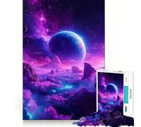 Puzzle de 1000 pièces Paysage Spatial Violet avec planète, idéal pour Les Adolescents, Jeu intellectuel, Joie familiale, qualité, découpe élégante (38x26cm)
