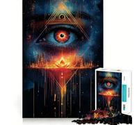 Puzzle de 1000 pièces Paysage Urbain avec l'œil Qui voit Tout pour Adultes,Jeu de résolution de problèmes,qualité Professionnelle,activité de Groupe relaxante en intérieur (38x26cm)