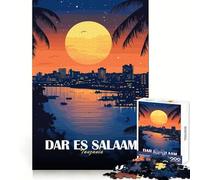 Puzzle de 1000 pièces Paysage Urbain de Dar ES Salaam,Tanzanie Décoration soignée Activité intellectuelle ludique et Facile Cadeau Artistique de Noël (38x26cm)