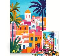 Puzzle de 1000 pièces Paysage Urbain de Tunisie Découpe Nette Jeu de logique et de réflexion Cadeau d'anniversaire Amusant (50x75cm)