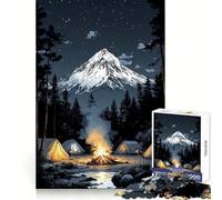 Puzzle de 1000 pièces Paysages Autour d'un feu de Camp sous Les étoiles pour Adolescents entraînement Intelligent,évasion paisible,découpe Impeccable,Cadeau d'hiver (50x75cm)