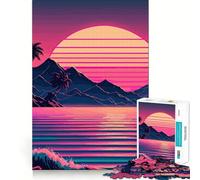 Puzzle de 1000 pièces Paysages de Plage au Coucher du Soleil pour Adolescents, Jeu de logique mentale, Anti-Stress, découpe Ferme, Cadeau de Noël 38x26cm