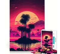 Puzzle de 1000 pièces Paysages de Plage au Coucher du Soleil pour Adultes Jeu de logique et de réflexion Anti-Stress Découpe Ferme 50x75cm