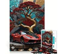 Puzzle de 1000 pièces Paysages Ferrari Rouge pour Adultes, Jeu Intelligent et Amusant, Motif Assembler, Cadeau précieux (50x75cm)
