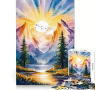 Puzzle de 1000 pièces Paysages naturels à l'aquarelle pour Adultes, découpé au Laser, idéal pour améliorer la mémoire et se détendre Cadeau de Noël Unique (50x75cm)