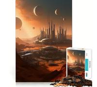 Puzzle de 1000 pièces Paysages urbains de la planète Mars pour Adultes et Adolescents Se remémorer, se détendre, s'évader Découpe Lisse (50x75cm)