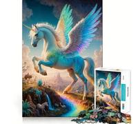 Puzzle de 1000 pièces Pégase, thème mythologie Mystique, pour Adultes et Adolescents Jeu cérébral Relaxant et Amusant Cadeau mémorable aux Bords Nets (38x52cm)