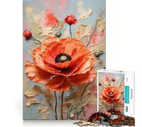 Puzzle de 1000 pièces Peinture à l'huile de Coquelicots pour Adolescents, Jeu de logique, Jeu de Groupe, découpe de précision, Cadeau attentionné (50x75cm)