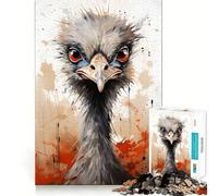 Puzzle de 1000 pièces Peinture d'autruche pour Adolescents Jeu de logique et de réflexion Découpe précise Cadeau Exceptionnel (50x75cm)