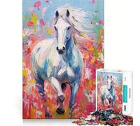 Puzzle de 1000 pièces Peinture de Cheval sur Palette pour Adultes améliore la mémoire et Le Plaisir de Jouer Ensemble, Bords précis, Cadeau de Saison (38x52cm)