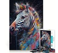 Puzzle de 1000 pièces Peinture de zèbre Un Jeu Amusant pour stimuler Le Cerveau,des pièces précises et Un Passe-Temps Fascinant pour Les Moments de détente (38x52cm)