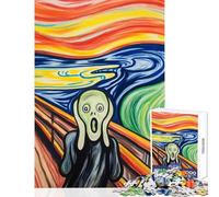 Puzzle de 1000 pièces Peinture du cri Un Jeu éducatif idéal pour s'amuser en Famille et renforcer Les Liens Amoureux Dimensions 38x26cm