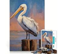 Puzzle de 1000 pièces Pélican Blanc américain pour Adultes,Jeu de résolution de problèmes,qualité Professionnelle,activité de Groupe relaxante en intérieur (38x52cm)