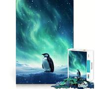 Puzzle de 1000 pièces Penguin Polar Lights pour Adolescents Jeu intellectuel, Moments de Partage, découpe de qualité, Cadeau mémorable (38x52cm)
