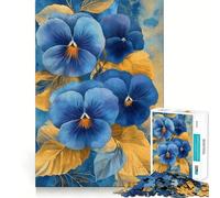 Puzzle de 1000 pièces Pensées Bleues Aquarelle,précis et Amusant,Jeu de réflexion,Moment de détente,décoration de Noël (38x52cm)