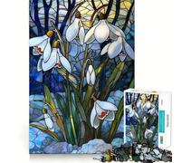 Puzzle de 1000 pièces Perce-Neige au Printemps pour Adolescents, Jeu de réflexion, évasion et Calme, Bords précis, (50x75cm)