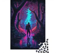 Puzzle de 1000 pièces perdu en néon papers pour adultes, cadeau d'Halloween, puzzle pour adultes, décoration de la maison, jouets puzzle 1000 pièces (38 x 26 cm)