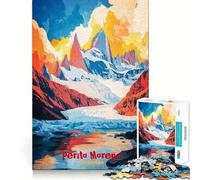 Puzzle de 1000 pièces Perito Moreno Art Poster pour Adolescents, Jouet ludique et créatif, décoration Murale Transparente (50x75cm)