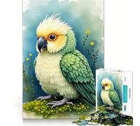 Puzzle de 1000 pièces Perroquet Aquarelle et Fleurs Jaunes Un Jeu Amusant et Stimulant pour renforcer la Concentration et créer des Liens en Famille Découpé au Laser pour Un Assemblage Parfait
