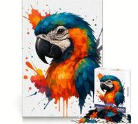 Puzzle de 1000 pièces Perroquet Aquarelle pour Adultes Jeu de réflexion Stimulant Temps de détente Bords précis Cadeau raffiné (38x52cm)