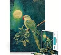 Puzzle de 1000 pièces Perroquet au Clair de Lune pour Adultes Développe la mémoire Moments de Paix Design Cadeau de qualité supérieure (38x52cm)