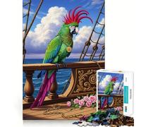 Puzzle de 1000 pièces Perroquet Pirate sur Le Pont d'un Navire pour Adolescents, Jeu intellectuel, Moments en Famille, découpe de qualité, Cadeau Unique (50x75cm)