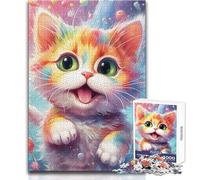 Puzzle de 1000 pièces - Petit Chat Joueur - Jeu éducatif d'analyse et de logique - Idée Cadeau Père Noël Secret - Dimensions : 38x52cm