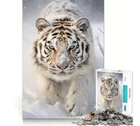 Puzzle de 1000 pièces Petit Tigre Blanc pour Adultes Jeu de réflexion,découpe Laser pour Un Assemblage Parfait,activité enrichissante pour Les Jours de Pluie (38x52cm)