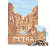 Puzzle de 1000 pièces Petra Jordan Motif de Voyage Pièces aux découpes nettes Jeu de réflexion Moment de Calme et de Divertissement Pièce Artistique de Noël (38x26cm)