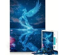 Puzzle de 1000 pièces Phénix Bleu renaissant des eaux Découpe précise,Jeu de réflexion,Cadeau Facile,Cadeau d'anniversaire Amusant (38x26cm)