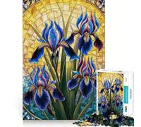 Puzzle de 1000 pièces Phénix et Iris en vitrail pour Adolescents, idéal pour développer la mémoire et Jouer à l'intérieur Découpe Fine, Motif Père Noël et vœux 38x26cm