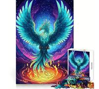 Puzzle de 1000 pièces Phénix Turquoise renaissant de Ses Cendres pour Adolescents idéal pour stimuler l'esprit Partager Un Moment Convivial et créer des Liens Pièce de Collection découpée